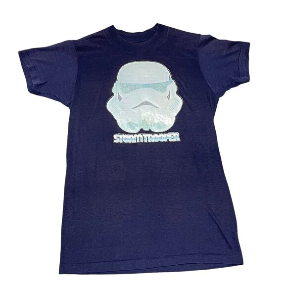 Vintage Star Wars Stormtrooper Helmet T-shirt Youth Large No Tag 80’s Rare.